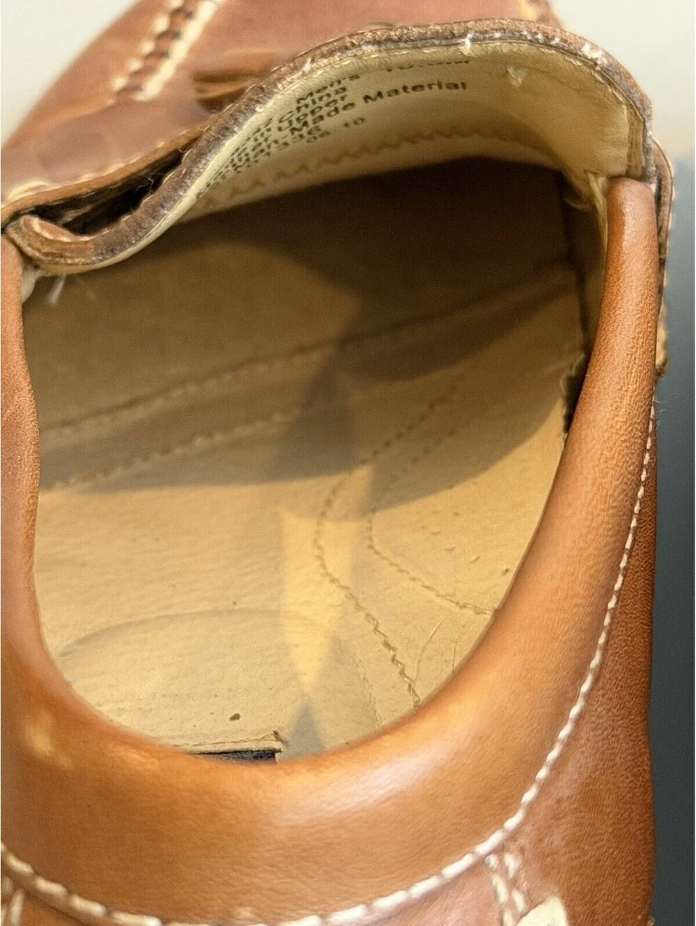 Chaps Mens 10.5M Loafers Dress Shoes Brown Leather Tassel Kiltie Moc Toe Tan